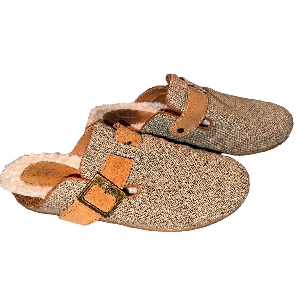 Zodiac Maui Clogs Buckle Sherpa Lined Slip On Shoes Natural Multi Women's Sz 8